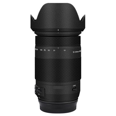 Camera Lens Sticker for Tamron 18-400mm F3.5-6.3 Di II VC HLD fit for Canon EF-Mount Macro Coat Wraps Film Protector Vinyl Decal Skin 18 400(Leather Black)