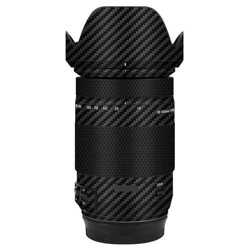 Camera Lens Sticker for Tamron 18-400mm F3.5-6.3 Di II VC HLD fit for Canon EF-Mount Macro Coat Wraps Film Protector Vinyl Decal Skin 18 400(Carbon Fiber Black)