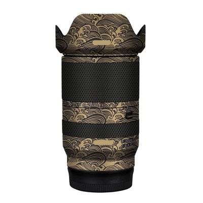 Camera Lens Sticker for Tamron 18-300mm F3.5-6.3 fit for Sony Mount Macro Coat Wraps Film Protector Vinyl Decal Skin 18 300(Wave Gold)