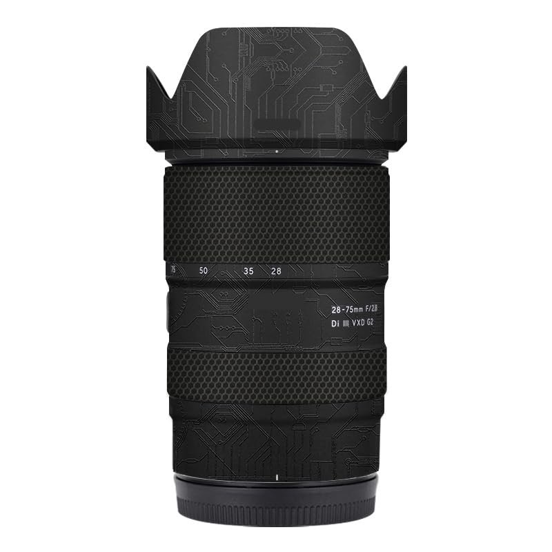 Camera Lens Skin Anti-Scratch Sticker for Tamron 28-75mm F2.8 G2 fit for Nikon Mount Coat Vinyl Protective Film Decals 28-75 F 2.8 G 2(Circuit Black)