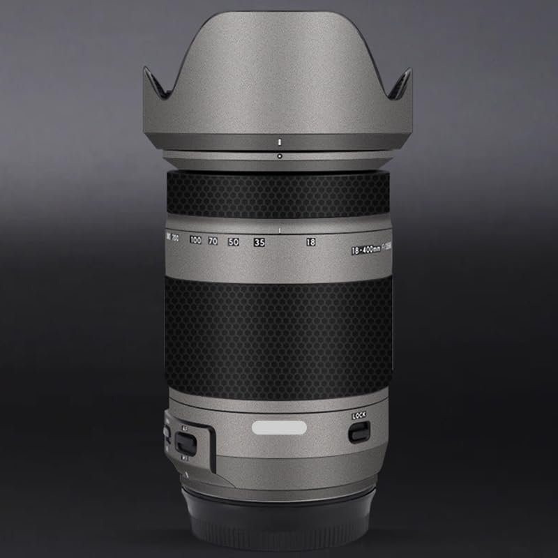 Camera Lens Sticker for Tamron 18-400mm F3.5-6.3 Di II VC HLD fit for Canon EF-Mount Macro Coat Wraps Film Protector Vinyl Decal Skin 18 400(Titanium)