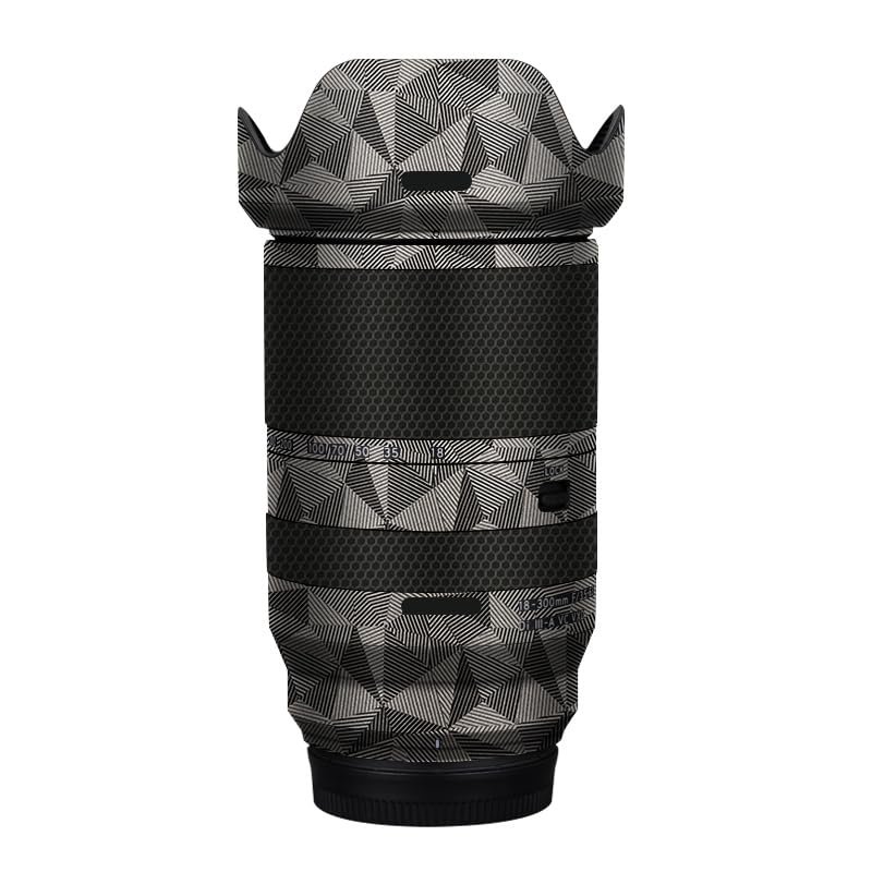 Lens Skin Vinyl Wrap Film Camera Protective Sticker for Tamron 18-300mm F3.5-6.3 fit for Fuji Mount Photography Accessories 18-300(Triangle Titanium)