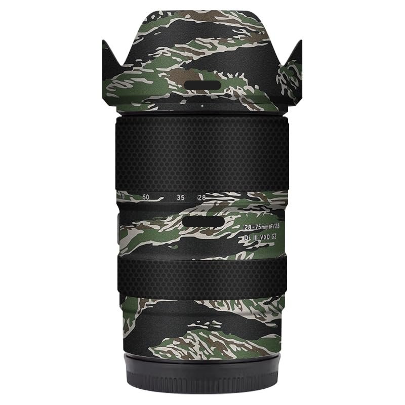 Camera Lens Skin Anti-Scratch Sticker for Tamron 28-75mm F2.8 G2 fit for Nikon Mount Coat Vinyl Protective Film Decals 28-75 F 2.8 G 2(Tiger Stripe Camo)