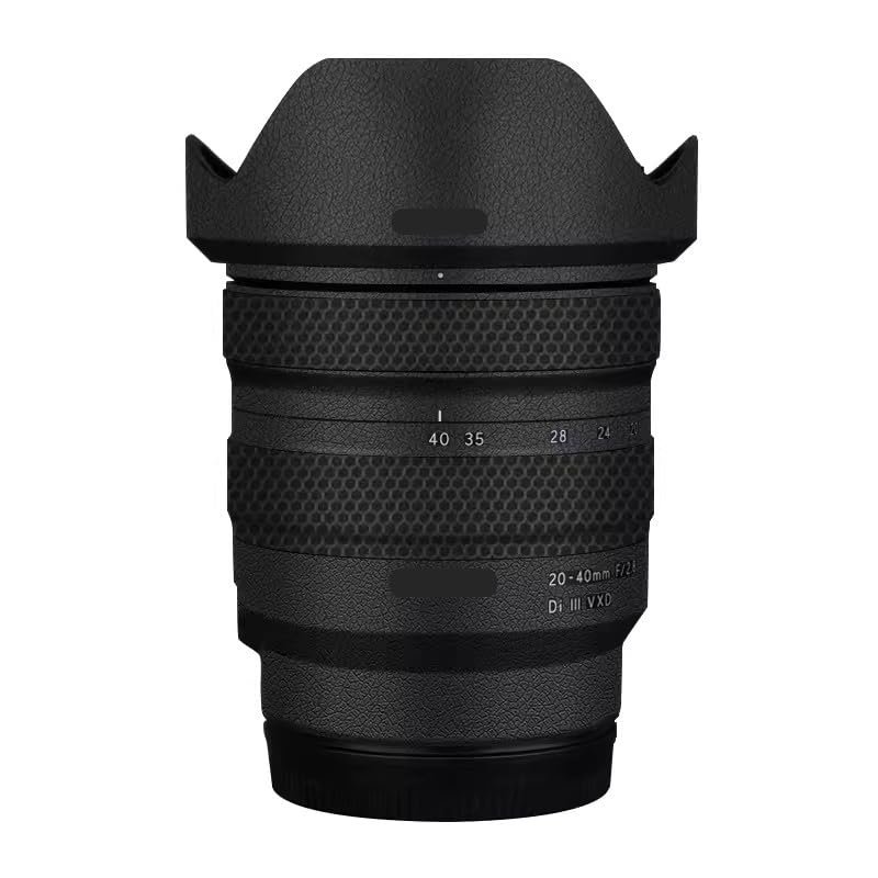 Camera Lens Sticker Coat Wrap Protective Film Body Protector Decal Skin for Tamron 20-40mm F2.8 fit for Sony Mount 20-40 F 2.8(Leather Black)