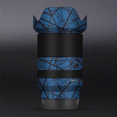 Lens Cap Skin Anti-Scratch Camera Sticker for Tamron 28-200mm fit for Sony Mount Protective Wrap Film Body Protector Decal 28-200(Cross Blue)