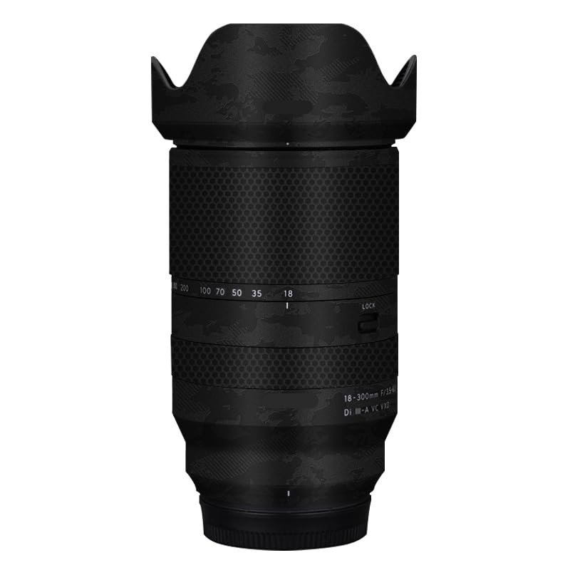 Lens Skin Vinyl Wrap Film Camera Protective Sticker for Tamron 18-300mm F3.5-6.3 fit for Fuji Mount Photography Accessories 18-300(Knight Black)