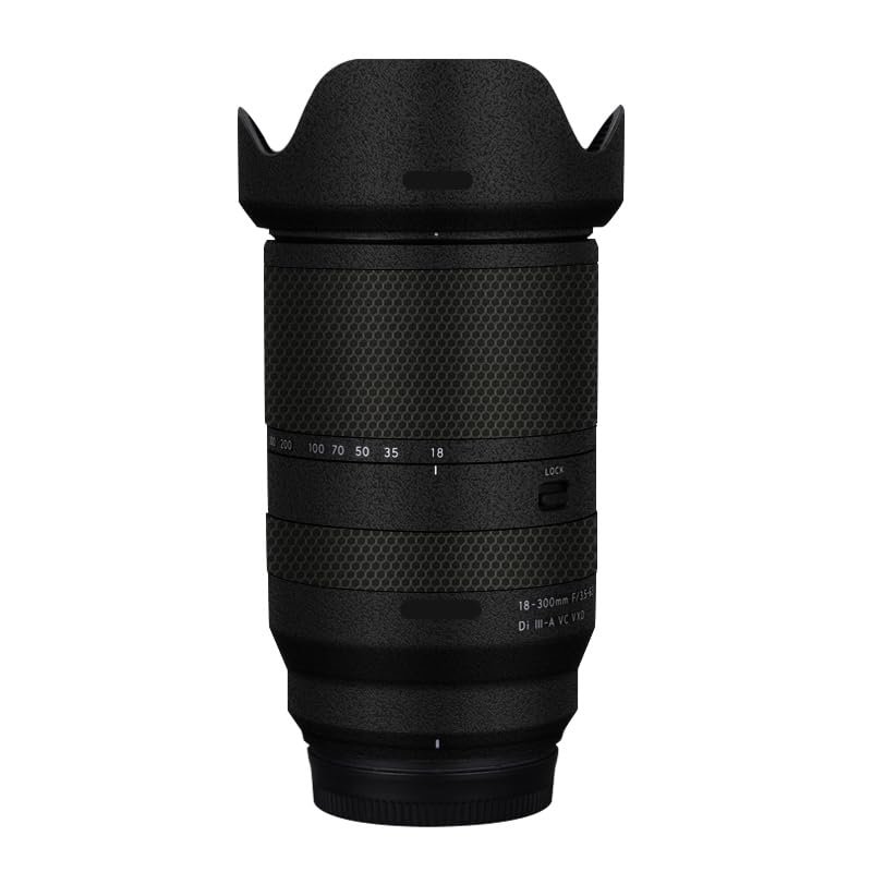 Lens Skin Vinyl Wrap Film Camera Protective Sticker for Tamron 18-300mm F3.5-6.3 fit for Fuji Mount Photography Accessories 18-300(Frosted Black)