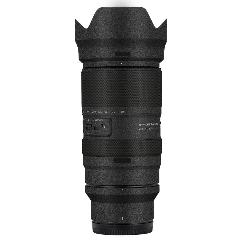 Anti-Scratch Camera Lens Sticker for Tamron 50-400mm F4.5-6.3 fit for Nikon Mount Coat Wrap Protective Film Skin Cover 50 400(Leather Black)