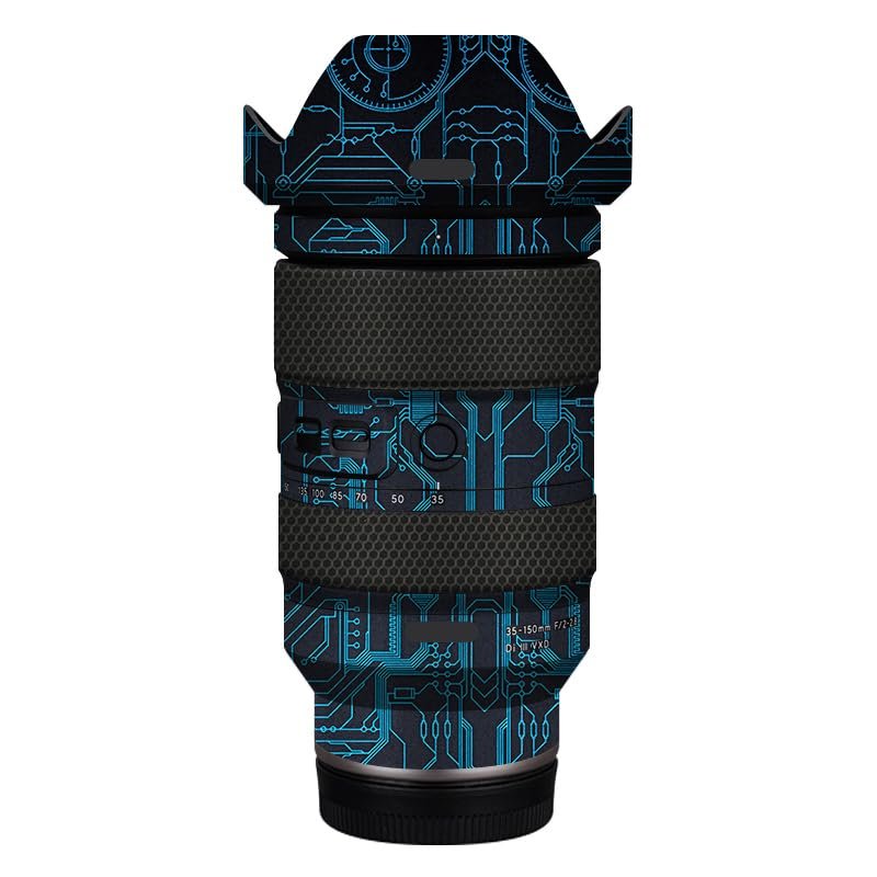 35 150 Camera Lens Skin Coat Wrap Protective Film Body Decal Anti-Scratch Sticker fit for Tamron 35-150mm F2-2.8 fit for Nikon Mount(Circuit Blue)