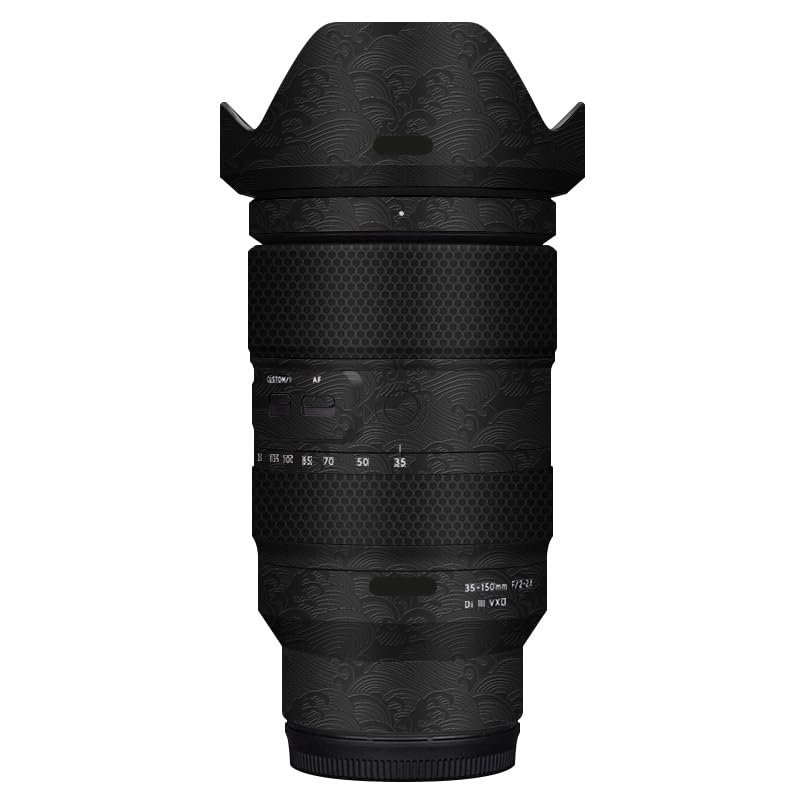 35 150 Camera Lens Skin Coat Wrap Protective Film Body Decal Anti-Scratch Sticker fit for Tamron 35-150mm F2-2.8 fit for Nikon Mount(Wave Black)