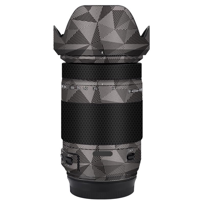 Camera Lens Sticker for Tamron 18-400mm F3.5-6.3 Di II VC HLD fit for Canon EF-Mount Macro Coat Wraps Film Protector Vinyl Decal Skin 18 400(Triangle Titanium)