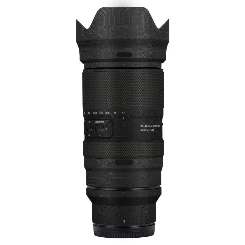 Anti-Scratch Camera Lens Sticker for Tamron 50-400mm F4.5-6.3 fit for Nikon Mount Coat Wrap Protective Film Skin Cover 50 400(Circuit Black)