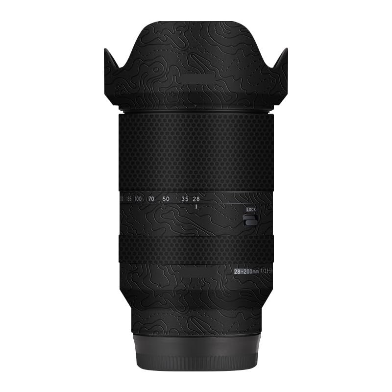 Lens Cap Skin Anti-Scratch Camera Sticker for Tamron 28-200mm fit for Sony Mount Protective Wrap Film Body Protector Decal 28-200(Contour Black Glossy)