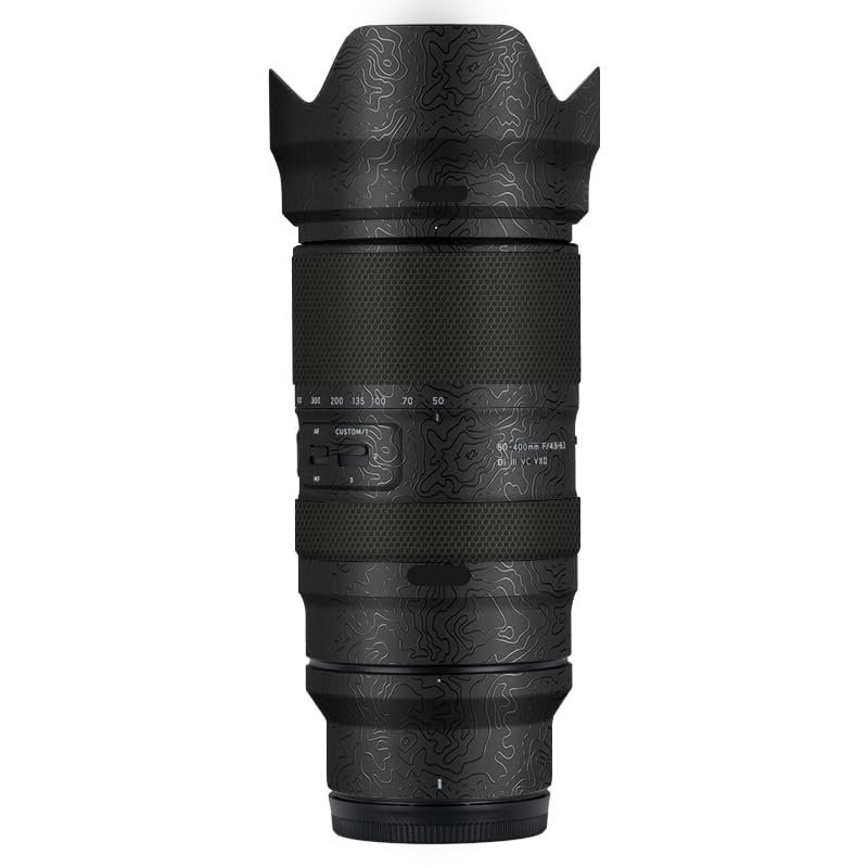 Anti-Scratch Camera Lens Sticker for Tamron 50-400mm F4.5-6.3 fit for Nikon Mount Coat Wrap Protective Film Skin Cover 50 400(Contour Black)