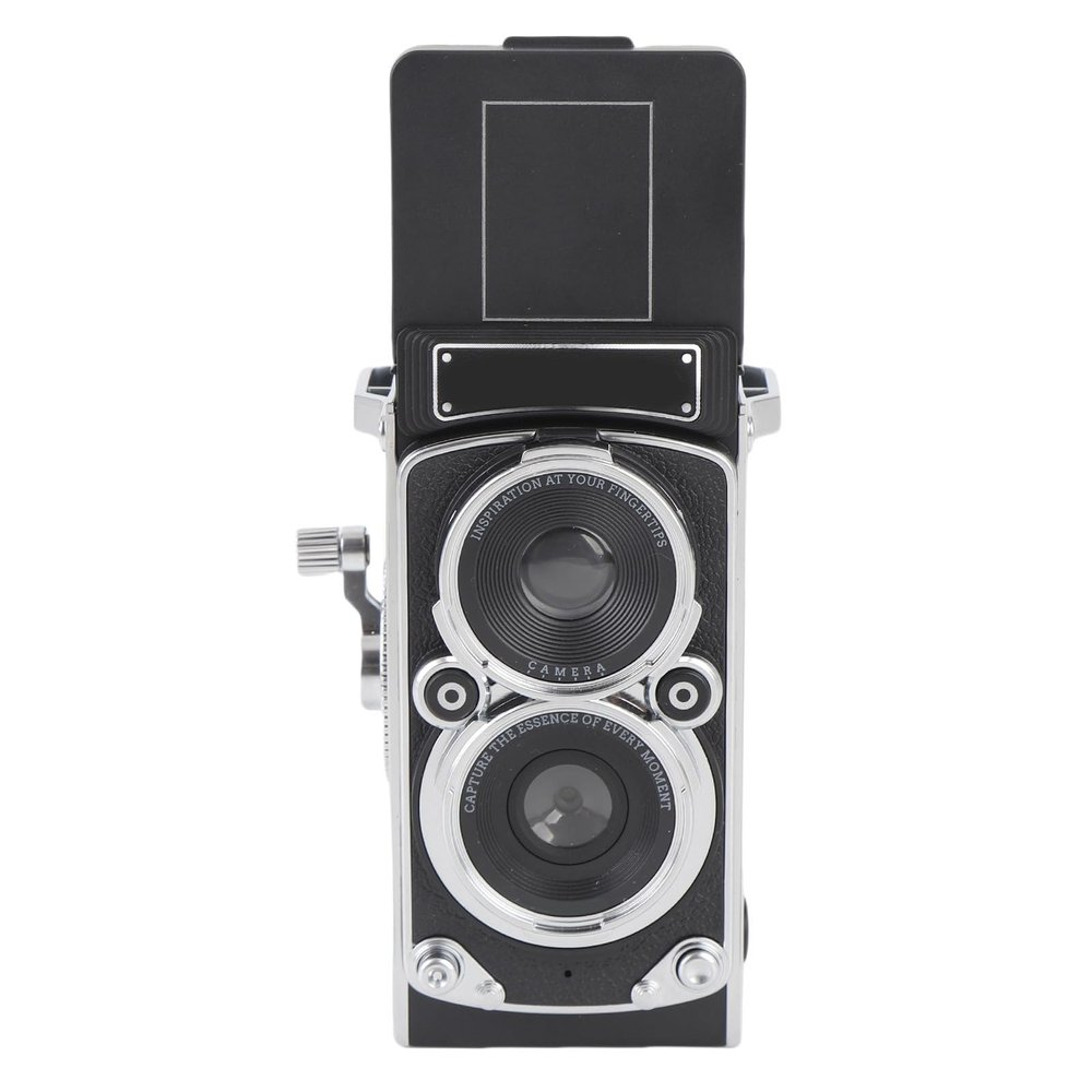 DirectNine Basics Vintage Mini Digital Camera, Portable TLR Style, Small Pocket 1080P FHD Video 12MP Autofocus Video Vlogging Camera for Beginners Teens Adults Kids (128GB)