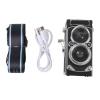 DirectNine Basics Vintage Mini Digital Camera, Portable TLR Style, Small Pocket 1080P FHD Video 12MP Autofocus Video Vlogging Camera for Beginners Teens Adults Kids (128GB) view 3