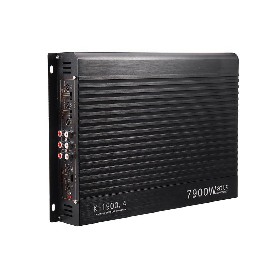 Mulcort 7900W Car Audio Amplifier, 4 Channel 12V High Power Stereo Amplifier with Aluminum Alloy Housing for Car Sound System