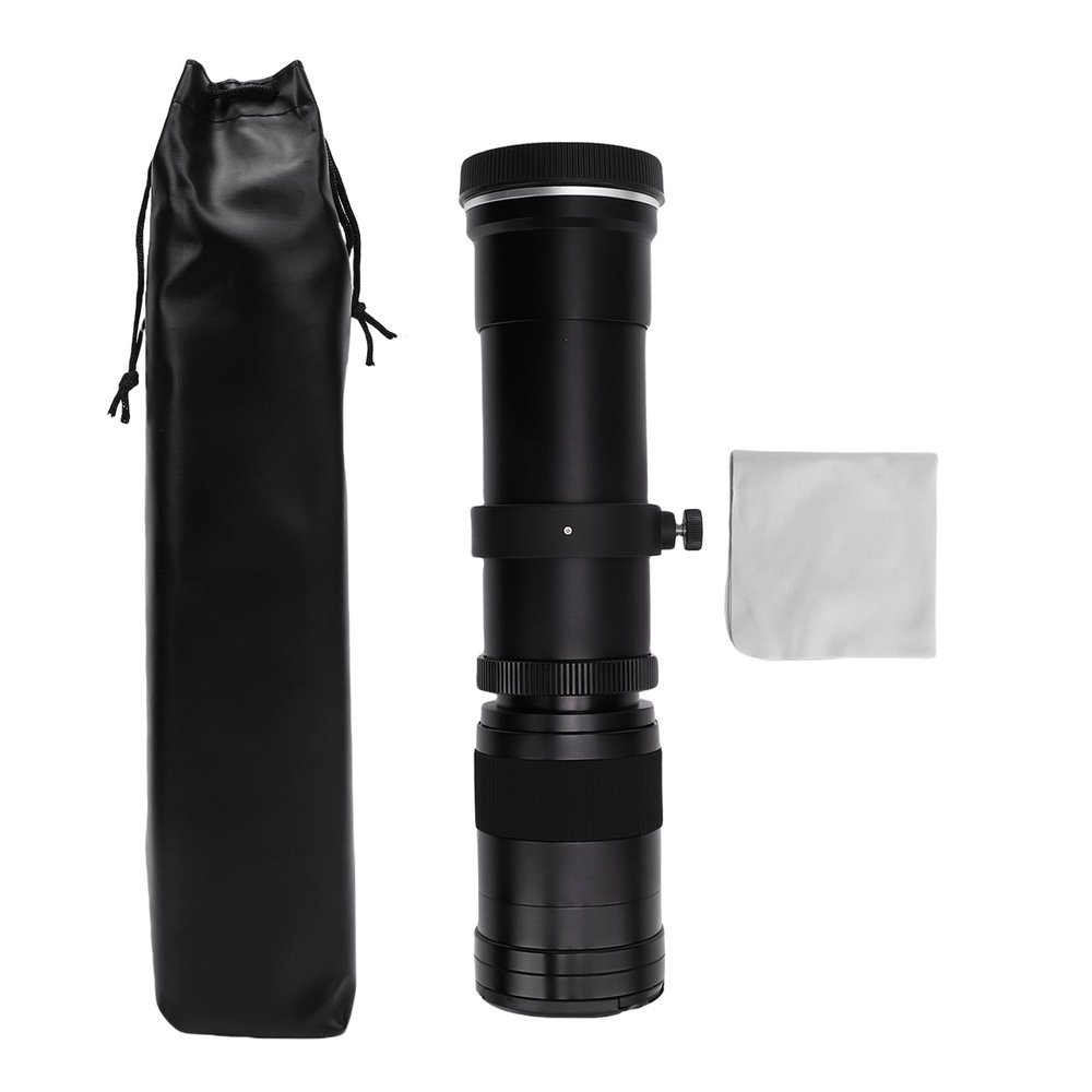 Yunseity Camera Telephoto Lens for RF Mount Camera, Manual Focus MF Zoom Lens F8.3 to F16 420 to 800mm for Micro Single RF Cam (Black)
