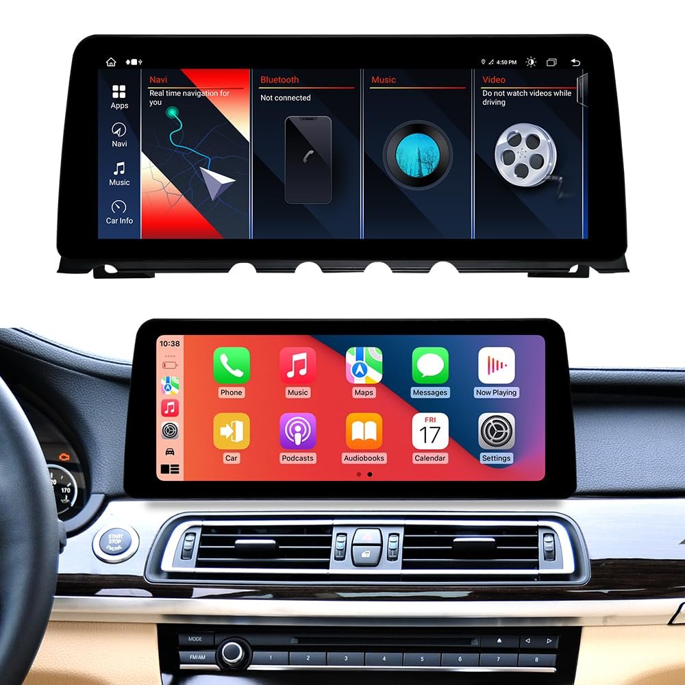 10.25" Carplay Screen for BMW 7 Series F01 F02 2009-2012 CIC System, Car Stereo with Wireless Android Auto Car Audio Receivers GPS Navigation