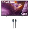 Samsung QN55S85FAFXZA 55 Inch OLED HDR 4K Smart TV with an Austere 5S-4KHD2-2.5M V-Series 2.5m Premium 4K HDR HDMI Braided Cable (2025) view 1