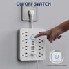 14-in-1 Power Strip Surge Protector, 8 AC Outlets, 4 USB Ports, Smart Switch with LED Indicator, White view 2
