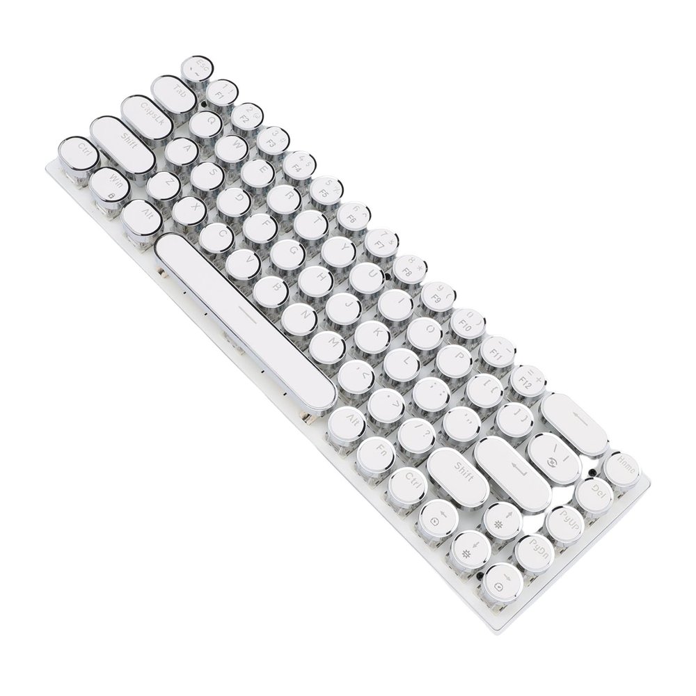 EBTOOLS Wired Gaming Keyboard, RGB Colorful Led Backlight, 60% Mini Keyboard, 68 Keys, Ergonomic Design, with Adjustable Feet, Plug and Play, Portable and (White Color Blue Switch)