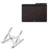 BoxWave Stand and Mount Compatible with UGEE S1060 - Compact QuickSwitch Stand, Portable Multi Angle Viewing Foldable Riser - Metallic Silver view 1