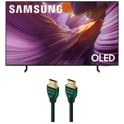 Samsung QN65S85FAFXZA 65 Inch OLED HDR 4K Smart TV with an AudioQuest Forest HDM48FOR225 2.25M 48G 8K-10K HDMI Digital Cable (2025)