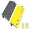 Pittman XPT Eco Mid-Sections for Modular Speed Bump Kit, Heavy Duty Plastic-Rubber Reflective Traffic Hump for Asphalt, Concrete, 1 Black + 1 Yellow, Includes Mounting Hardware - 8 Bolts (752018) view 1