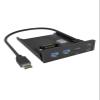 ICY Box IB-HUB1419-i3 Faceplate Adapter 3.5 Inch Slot with USB-C 20 Gbit/s, USB-C 5 Gbit/s, 2 x USB-A 5 Gbit/s, SD/microSD Card Reader, Metal Housing view 1