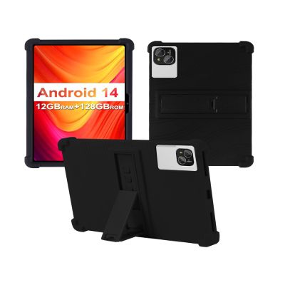 Case for ATMPC IT-801B Tablet 10 inch Android 14 Tablet,WUNIAK Shock Proof Lightweight Stand Rubber Shell Protective Cover,Kids Friendly Soft Silicone Adjustable Stand Cover,Black