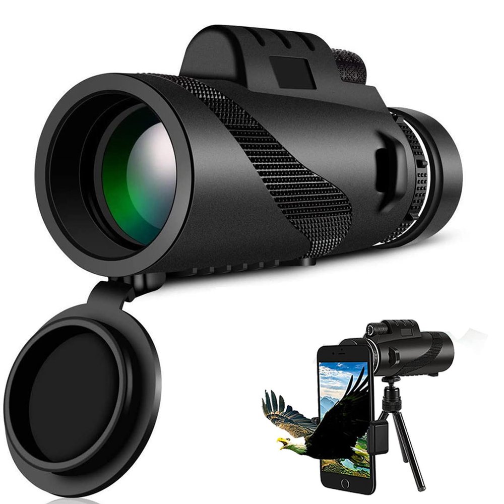12 x 50HD monocular Telescope with Smartphone Adapter, Tripod, high Power monocular, Lightweight monocular Telescope for Bird Watching Trips