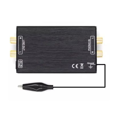 Eujgoov Mini Phono Preamp MM AV Power Amplifier, Stereo Audio Phonograph Pre Amplifier with 2 Composite Video Interface Input Output (US Plug AC115V)