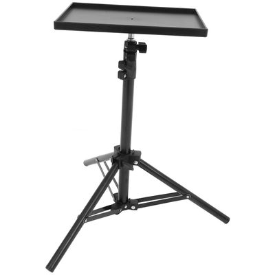 UKCOCO Projector Stand Tripod with Tray : Laptop Tripod Stand Adjustable Height from 15.94 to 44.88 Inch for Office Home Stage, 43.23X14.54X14.54in (Black)