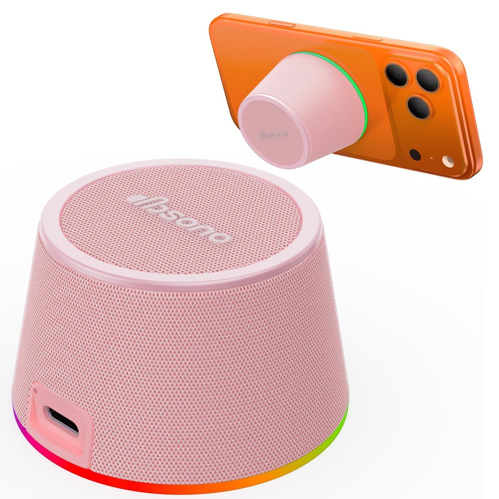 Small Bluetooth Speaker Gifts for Teens: Girls Boys Easter Basket Stuffers, 3 IN 1 Portable Magnetic Speaker with 9-Mode Lights, Waterproof Phone Stand for Desk, Cool Birthday Gadget Gifts for Adults