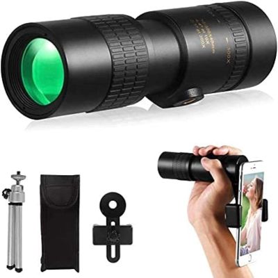 10-300x40mm HD Monocular Telescope for Adults, Waterproof BAK4 HD Monocular Telescope with,Monocular with Smartphone Holder & Tripod, for Bird Watching Camping