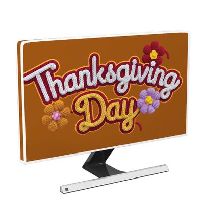Baocicco Thanksgiving Day Waterproof 32 Inch Anti-Static Dust proof LCD/LED/HD Wool Funny Design Harvest Autumn Flowers Antistatic Water Resistant Television Cover for 32 Inch TV LED LCD OLED