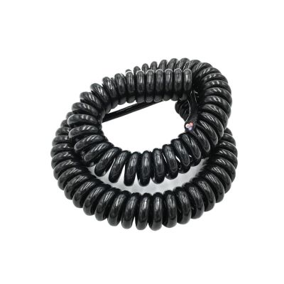 Black Multi 2/3/4/6/8 Core Wire Spring Spiral Cable Pins 0.2mm0.5mm1.5mm Power Cord Can Extend The Tensile Wires(6 Core,Stretch 2.5 Meter_24 AWG 0.2MM)