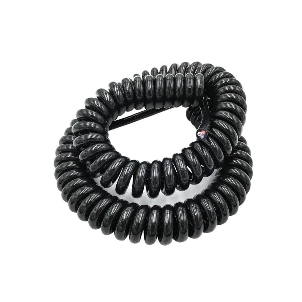Black Multi 2/3/4/6/8 Core Wire Spring Spiral Cable Pins 0.2mm0.5mm1.5mm Power Cord Can Extend The Tensile Wires(6 Core,Stretch 2.5 Meter_24 AWG 0.2MM)