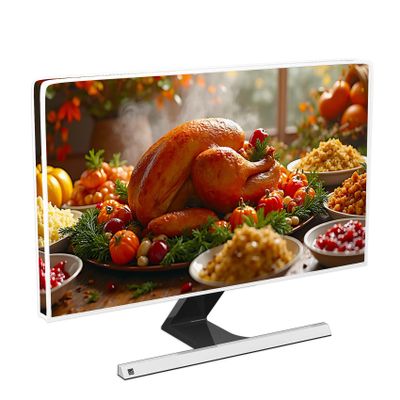 Baocicco Happy Thanksgiving Turkey Waterproof Television Cover 32 Inch Grateful Food Pumpkins Harvest Water Proof Anti-Static TV Covers for Screen 32 Inch TVs LED LCD OLED Decorations