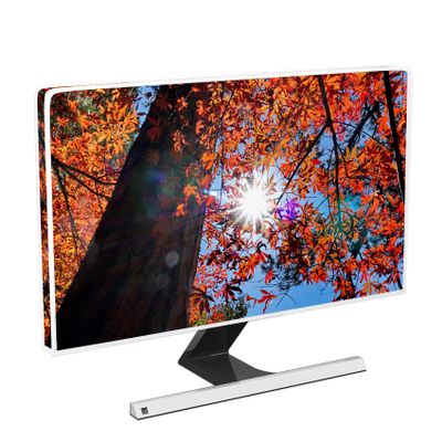 Baocicco Maple Forest Waterproof 26, 27, 28 Inch Anti-Static Dust Proof LCD/LED/HD Sunlight Red Leaves Wooden Full Body Cover for Computer Screen Seasonal Water Resistant Monitor Dust Cover