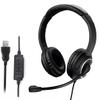 USB Wired Headset with Noise Cancelling Microphone, Over-Ear Design, Black, 6.5ft Cable, for PC, Laptop, Call Center view 1