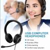 USB Wired Headset with Noise Cancelling Microphone, Over-Ear Design, Black, 6.5ft Cable, for PC, Laptop, Call Center view 2