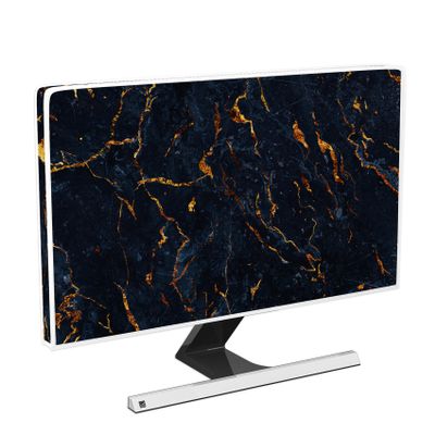 Baocicco Navy Blue and Gold Marble Screen TV Cover 32 Inch Ornamental Anti-Static LCD-Silky HD Panel Dust Protective Sleeve Compatible with iMac LCD LED PC, Desktop and Home 32 Inch TV