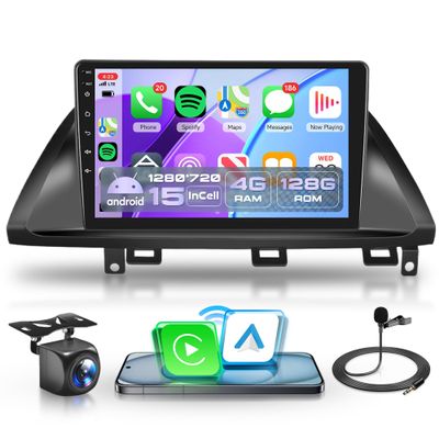 4Core 4G+128G Android 15 Car Stereo Radio for Honda Odyssey 2005-2010, Rimoody Wireless Carplay Andorid auto Mirror Link 10'' INCELL Touchscreen GPS WiFi Bluetooth 5.0 FM/RDS EQ-32 SWC Backup Camera
