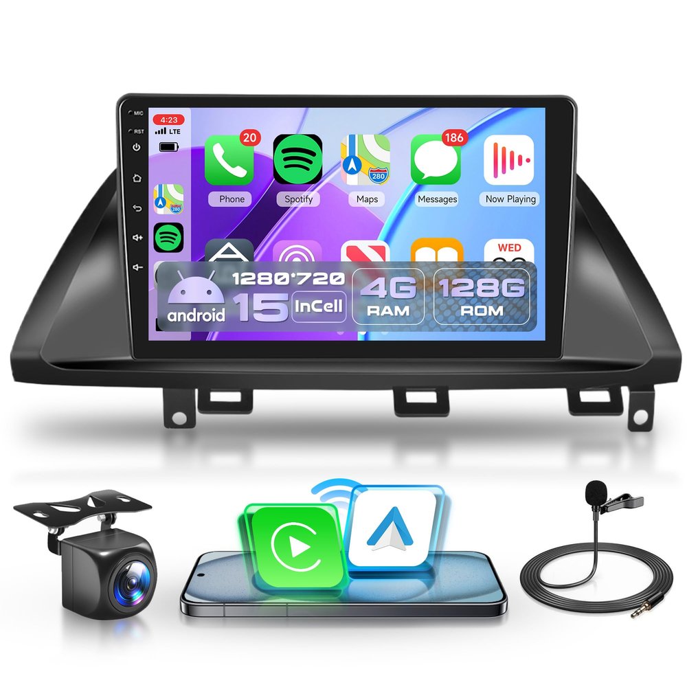 4Core 4G+128G Android 15 Car Stereo Radio for Honda Odyssey 2005-2010, Rimoody Wireless Carplay Andorid auto Mirror Link 10'' INCELL Touchscreen GPS WiFi Bluetooth 5.0 FM/RDS EQ-32 SWC Backup Camera