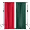 10ft x 8ft Red and Green Backdrop Curtains Polyster Photo Drapes Christmas Photo Backgrounds 2 Panels 5ft x 8ft for Party Wedding Birthday Home Photography Background view 1