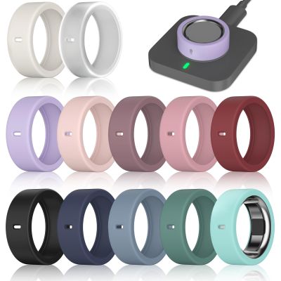 12 Pack Ring Cover Compatible with Oura Ring Gen 4/4 Ceramic, Oura Ring Gen 3 Horizon/Heritage, Support Charging with Cover on, Anti-Scratch Elastic Silicone Ring Protector for Men Women Working Out