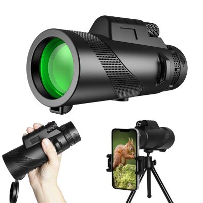 12 x 50HD monocular Telescope with Smartphone Adapter, Tripod, high Power monocular, Lightweight monocular Telescope for Bird Watching Trips