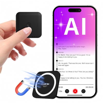 128GB Mini AI Voice Activated Recorder with Transcription to Text: 0.24-Inch Thin, Chat GPT Transcribe & Summarize & Translation, Magnetic Audio Recorder for Lectures, Meetings, Calls, Interviews